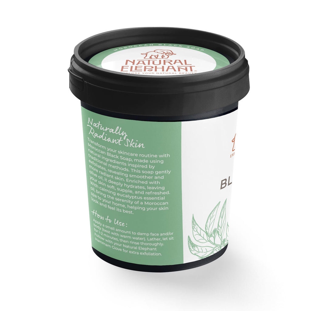 Natural Elephant Moroccan Black Soap with Eucalyptus – 1kg Bulk