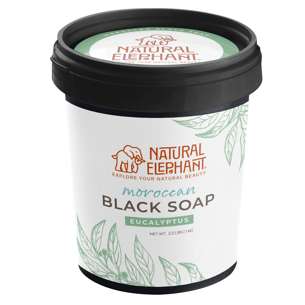 Natural Elephant Moroccan Black Soap with Eucalyptus – 1kg Bulk