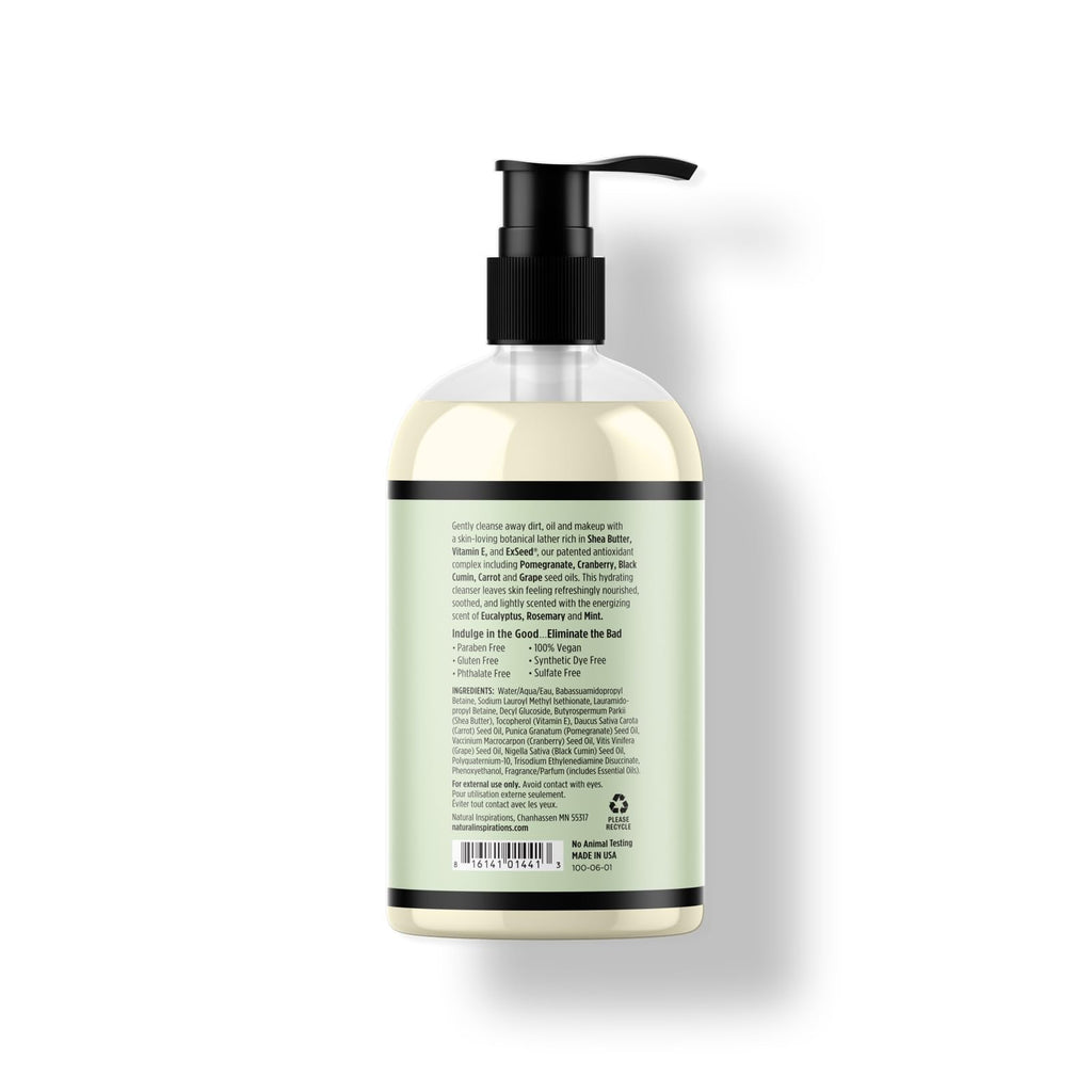 Natural Inspirations Eucalyptus Rosemary Mint Moisturizing Hand + Face Wash 12 oz | Sulfate-Free