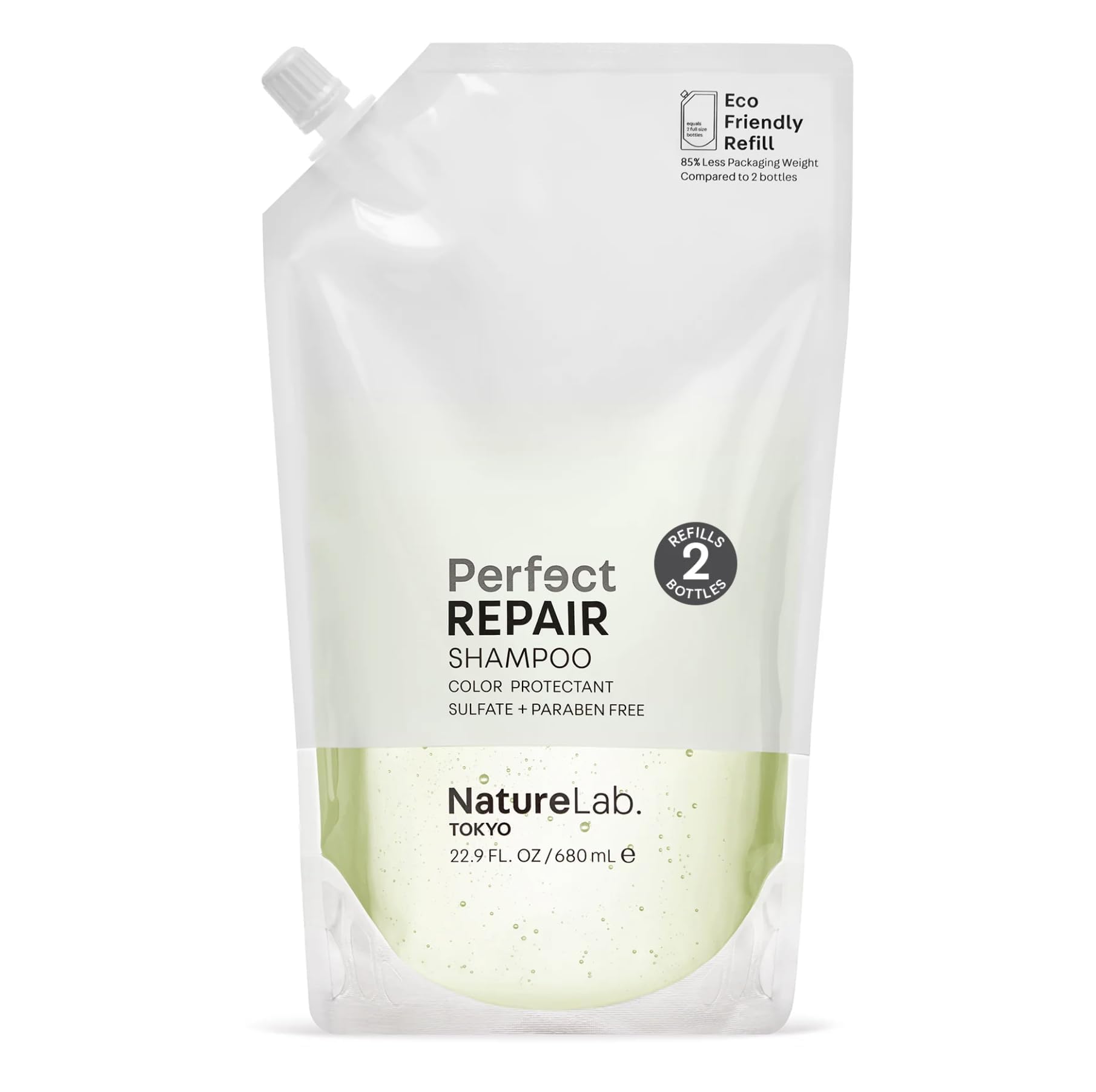 NatureLab.TOKYO Perfect Repair Shampoo – Refill Pouch for Damaged & Color-Treated Hair, 22.9oz