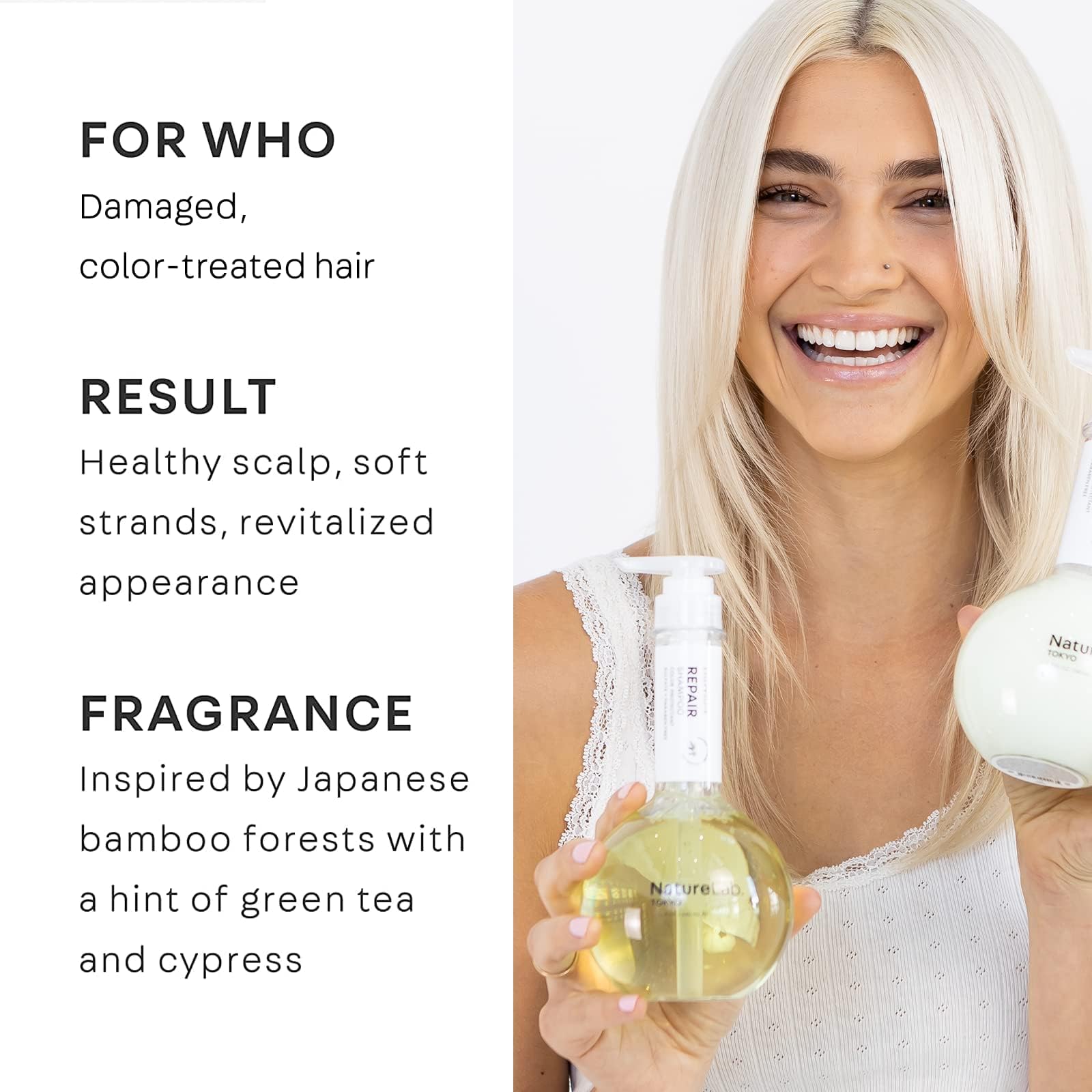NatureLab.TOKYO Perfect Repair Shampoo – Refill Pouch for Damaged & Color-Treated Hair, 22.9oz