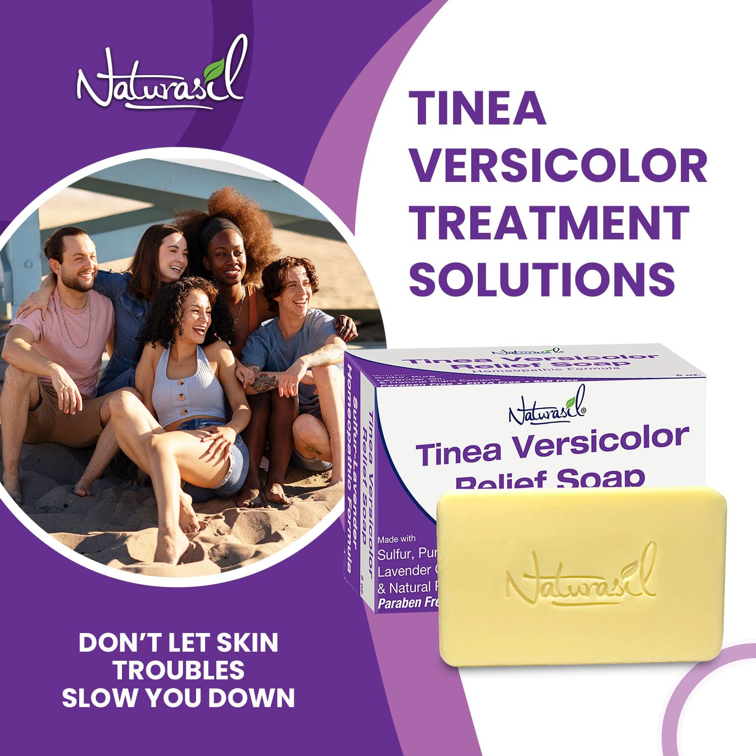 Naturasil Tinea Versicolor Treatment Soap (2-Pack) – Max-Strength 5oz Bars