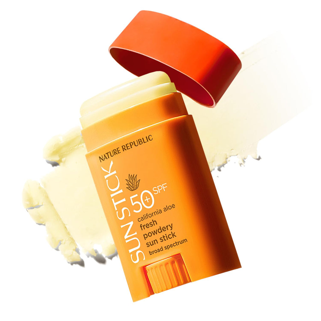 Nature Republic California Aloe Fresh Powdery Sun Stick SPF50+ — Travel Size Sunblock