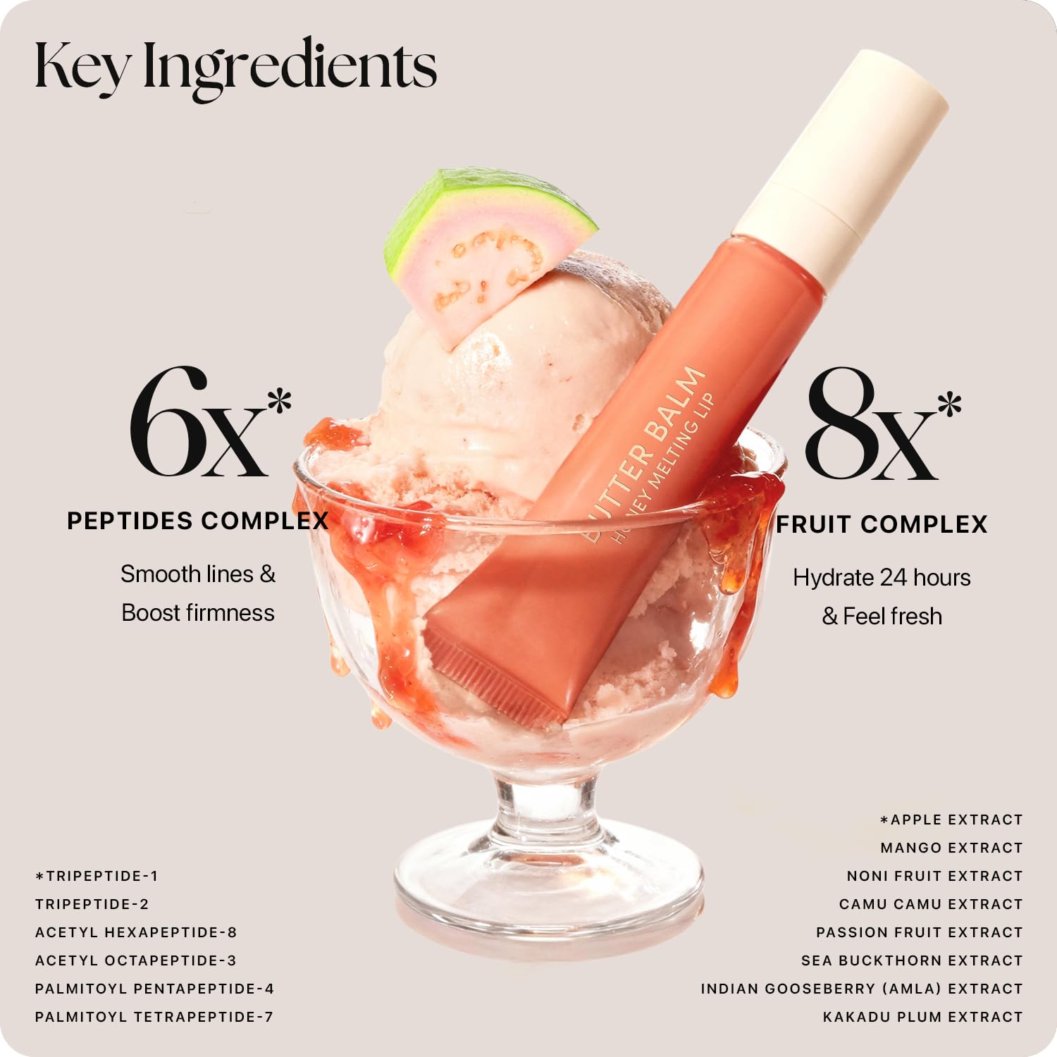 Nature Republic Honey Melting Lip Butter Balm – Hydrating Tinted Balm with Peptides (Guava Sorbet)
