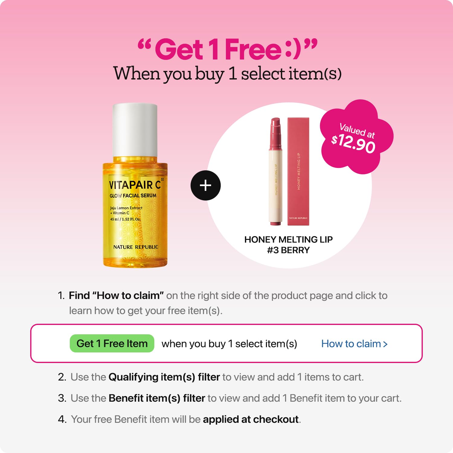 Nature Republic Vitapair C Glow Serum | Hydration for Radiance & Even Tone, 45ml
