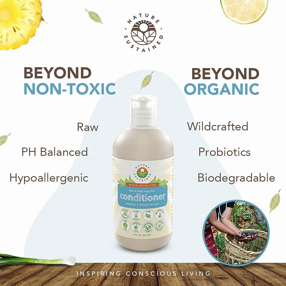 Nature Sustained Organic Fragrance Free Conditioner | Gentle Unscented Probiotic Hair Care (9 oz)