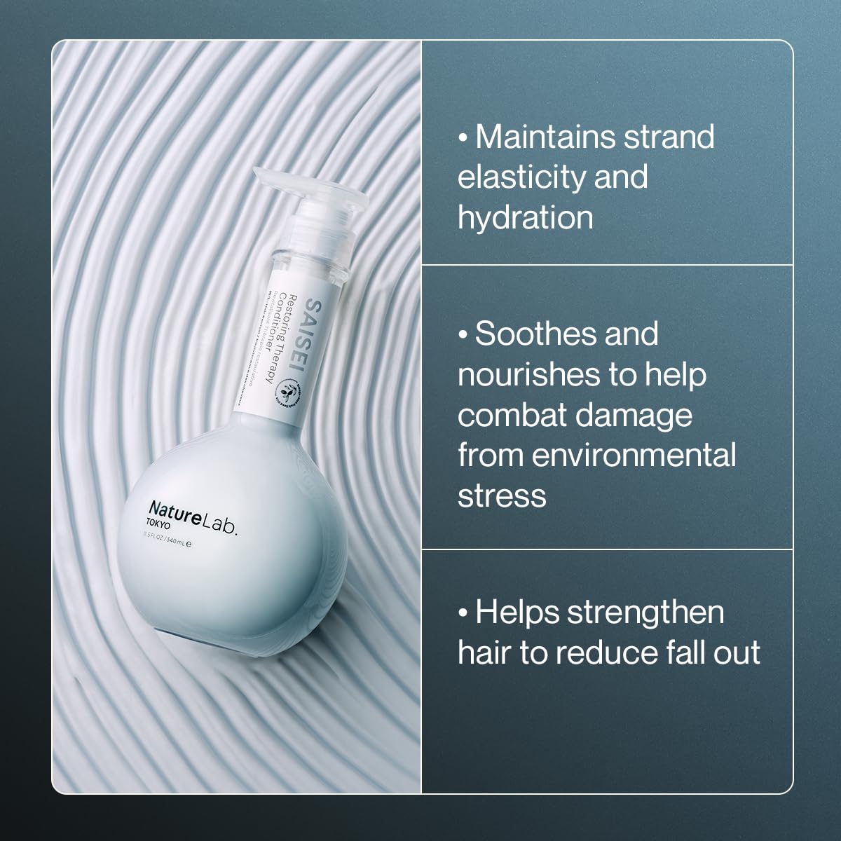 NatureLab.TOKYO SaiSei Restoring Therapy Conditioner — Lightweight, Silicone-Free Nourishment 11.5 oz