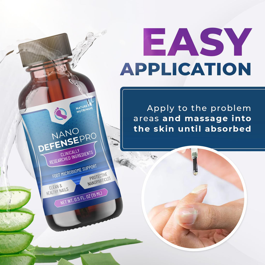 Nature’s NutriWave NanoDefense Pro Toenail Treatment Drops – Extra Strength Nail Repair, 100% Natural, 1 Month Supply