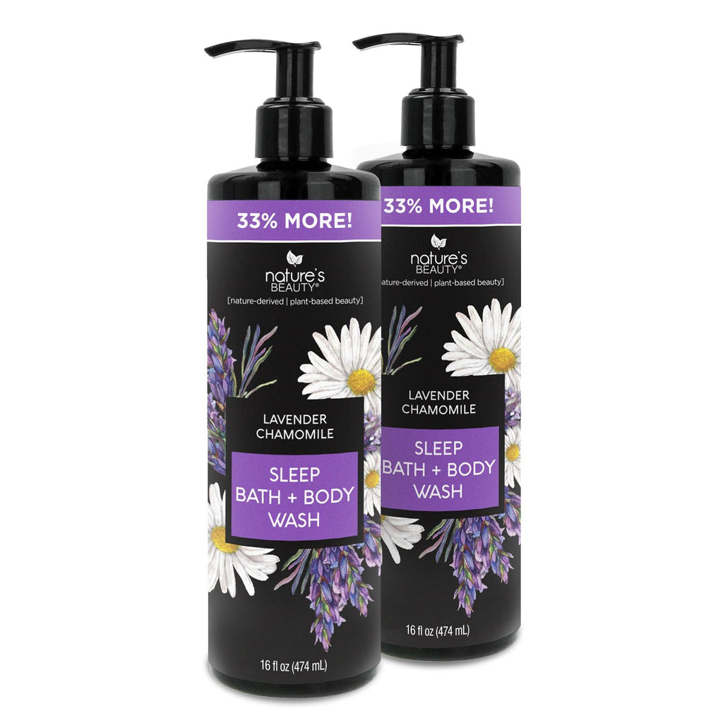 Nature's Beauty Lavender Chamomile Sleep Body Wash – 2 Pack, Gentle Cleanser for Dry Skin