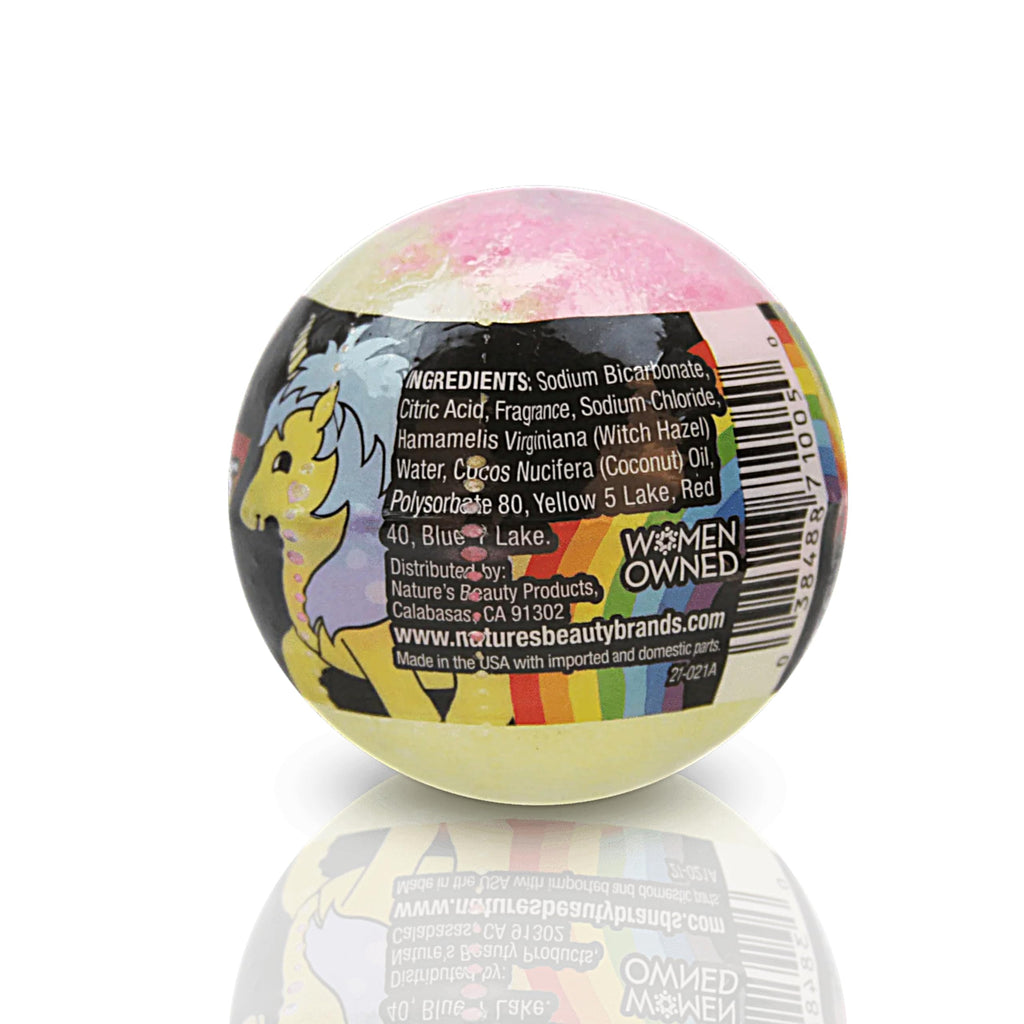 Nature's Beauty Unicorns Rainbows Bath Bombs 4 Pack – Pink Jasmine & Strawberry