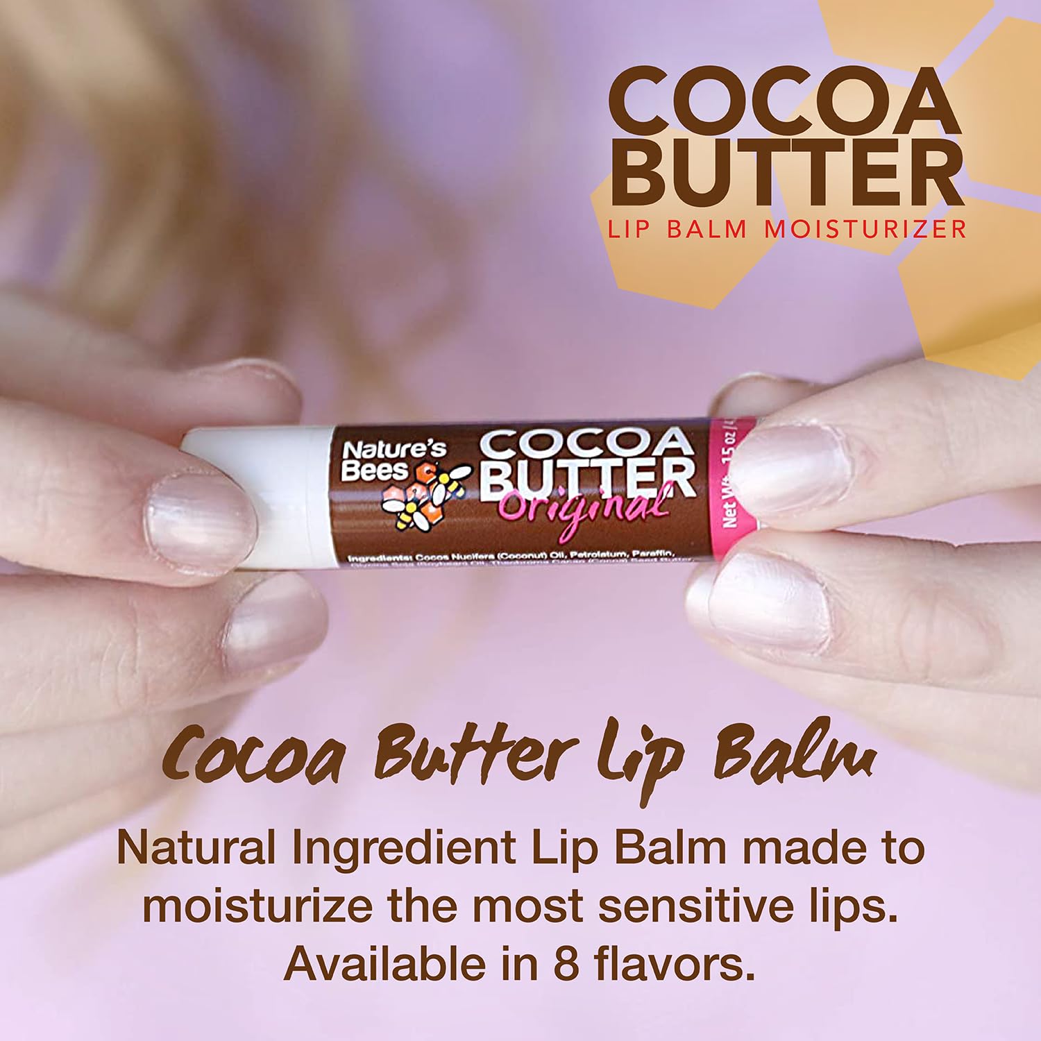Nature’s Bees Cocoa Butter Lip Balm – Shea Butter Flavor, 24-Pack | Hydrating Lip Care, USA Made, Packaging May Vary