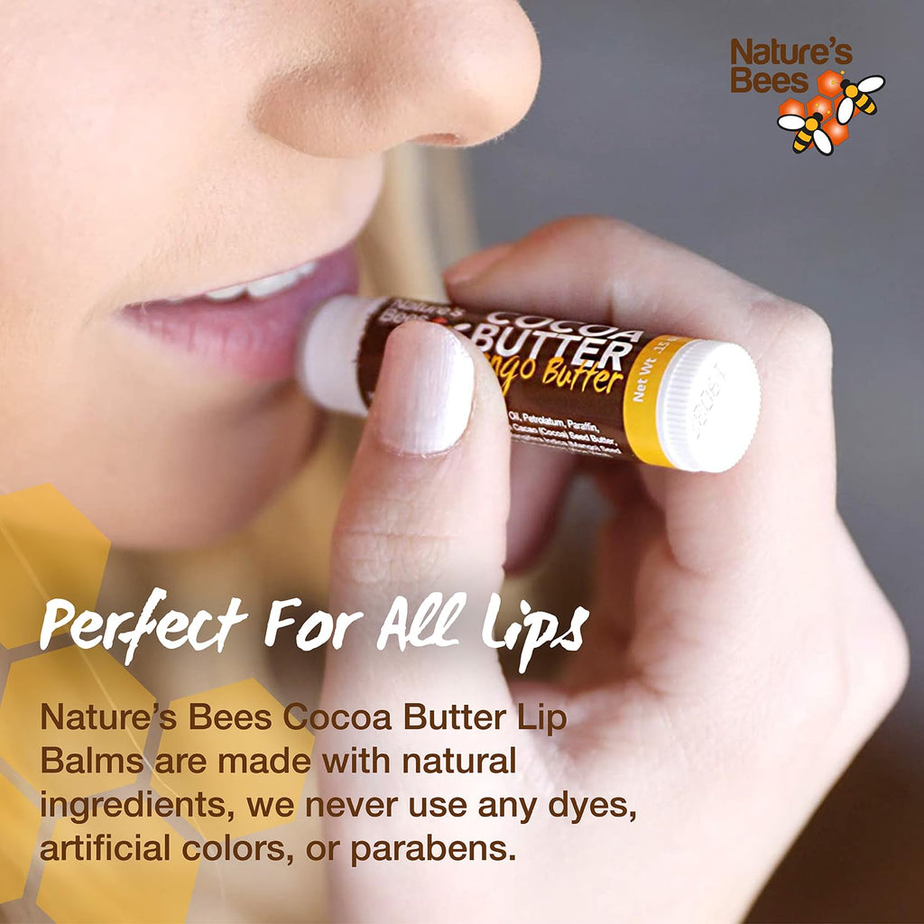 Nature's Bees Cocoa Butter Lip Balm 24-Pack – Citrus, Coconut, Cherry & Mint