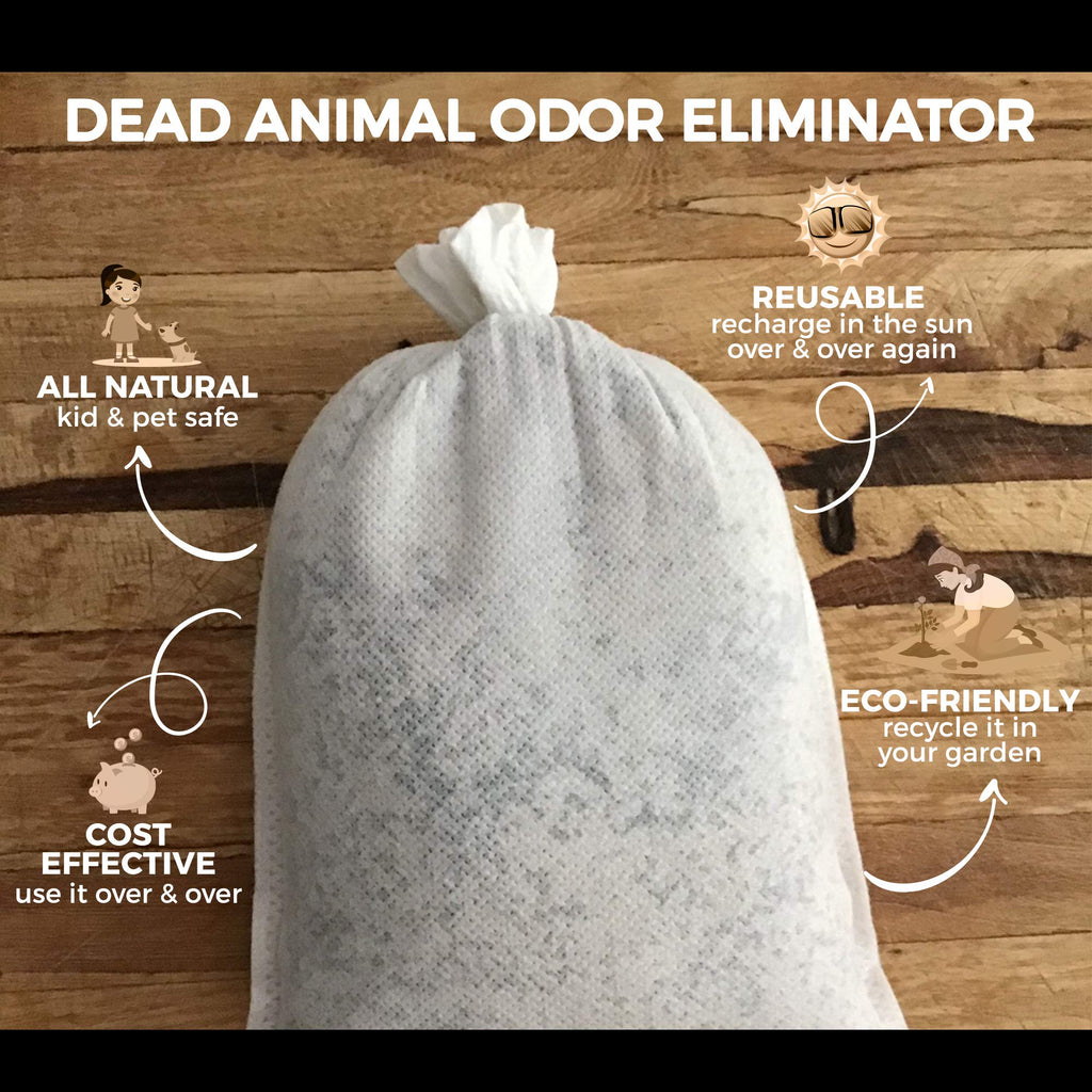Nature's Pure Edge Dead Animal Smell Eliminator Pouch – Fragrance-Free Charcoal Odor Absorber (XL, 375 sq ft)