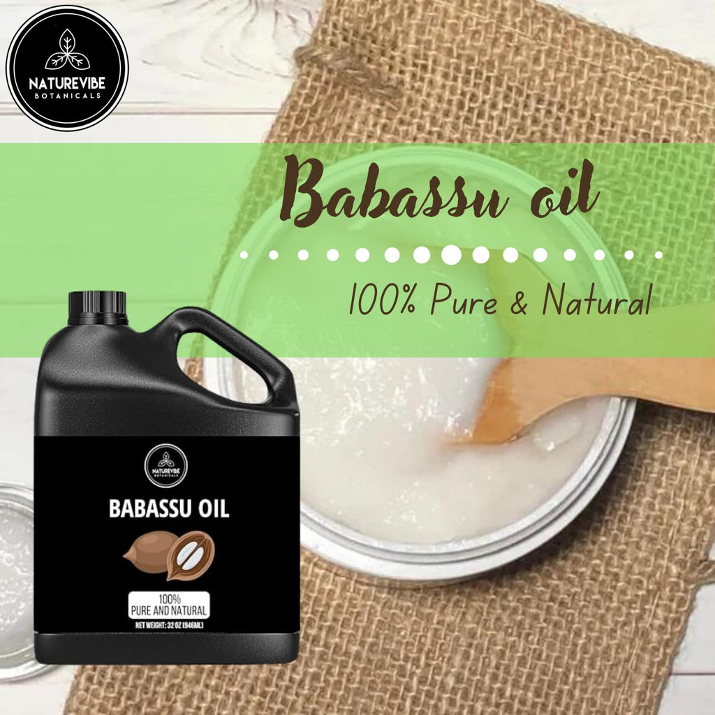 Naturevibe Botanicals Babassu Oil 32 Ounces | 100% Pure & Natural Cold-Pressed