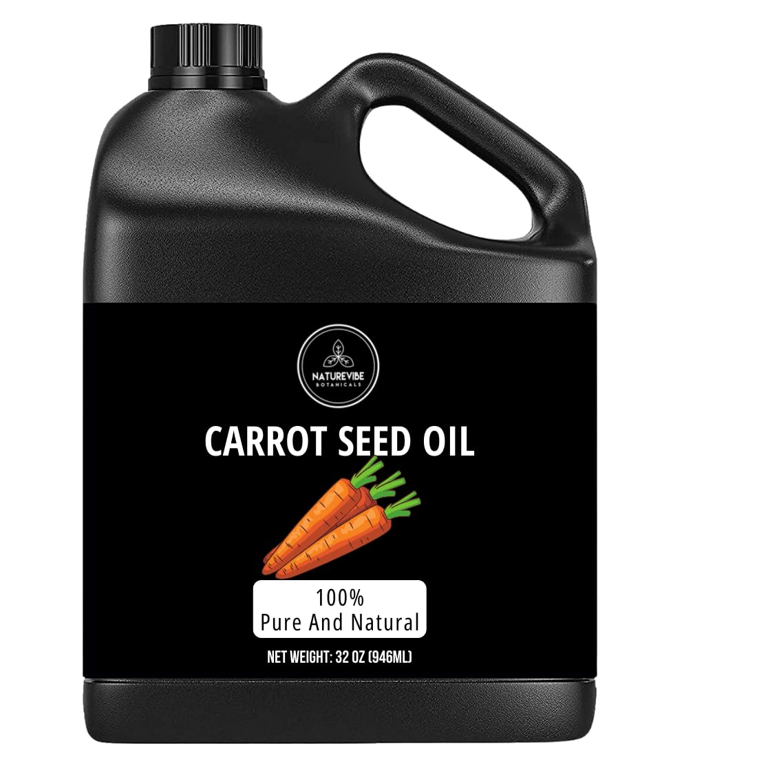 Naturevibe Botanicals Carrot Oil – 32 oz, 100% Pure & Natural for Skin & Hair Care