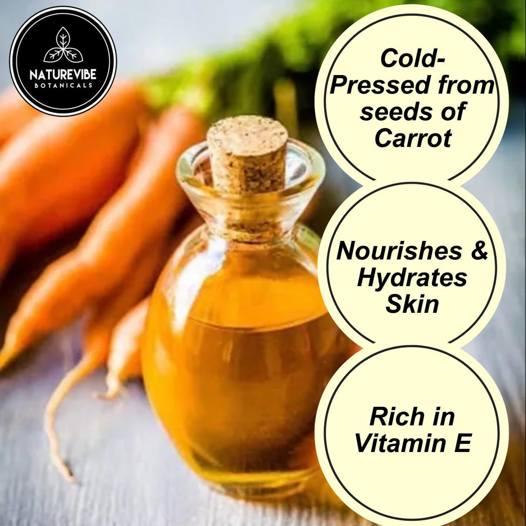 Naturevibe Botanicals Carrot Oil – 32 oz, 100% Pure & Natural for Skin & Hair Care