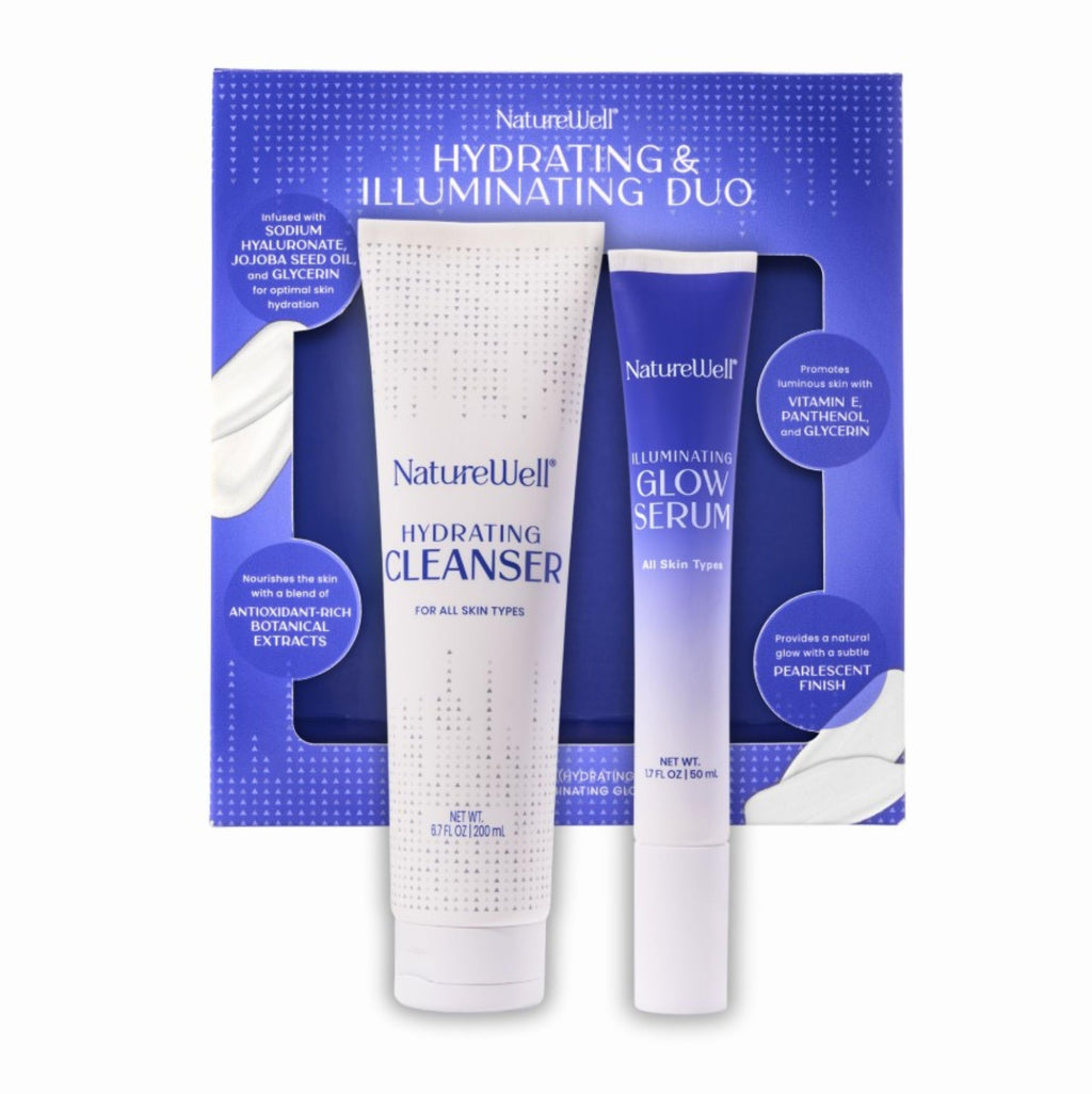 NATUREWELL Hydrating Cleanser & Illuminating Glow Serum Duo – Nourish, Hydrate & Glow for All Skin Types
