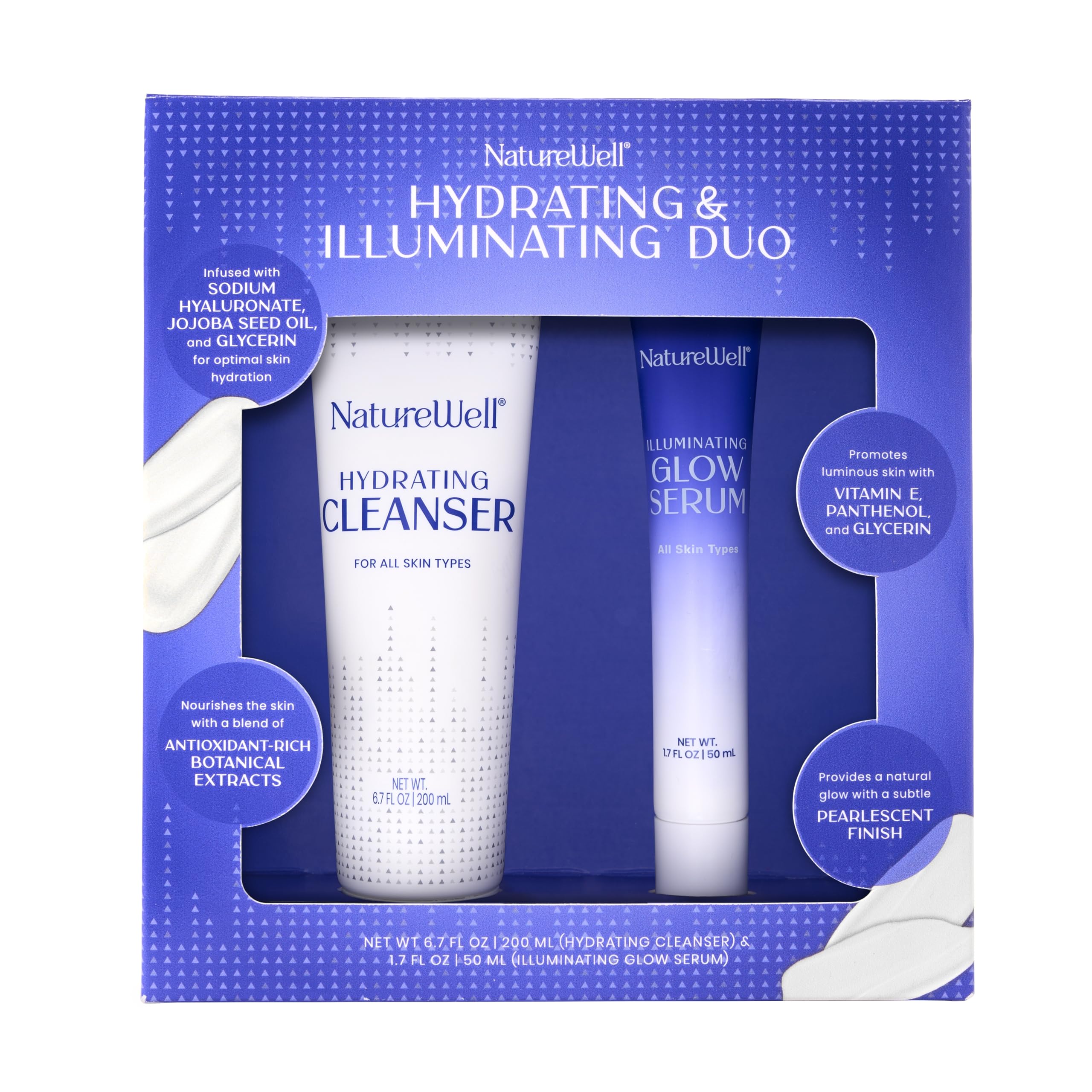 NATUREWELL Hydrating Cleanser & Illuminating Glow Serum Duo – Nourish, Hydrate & Glow for All Skin Types