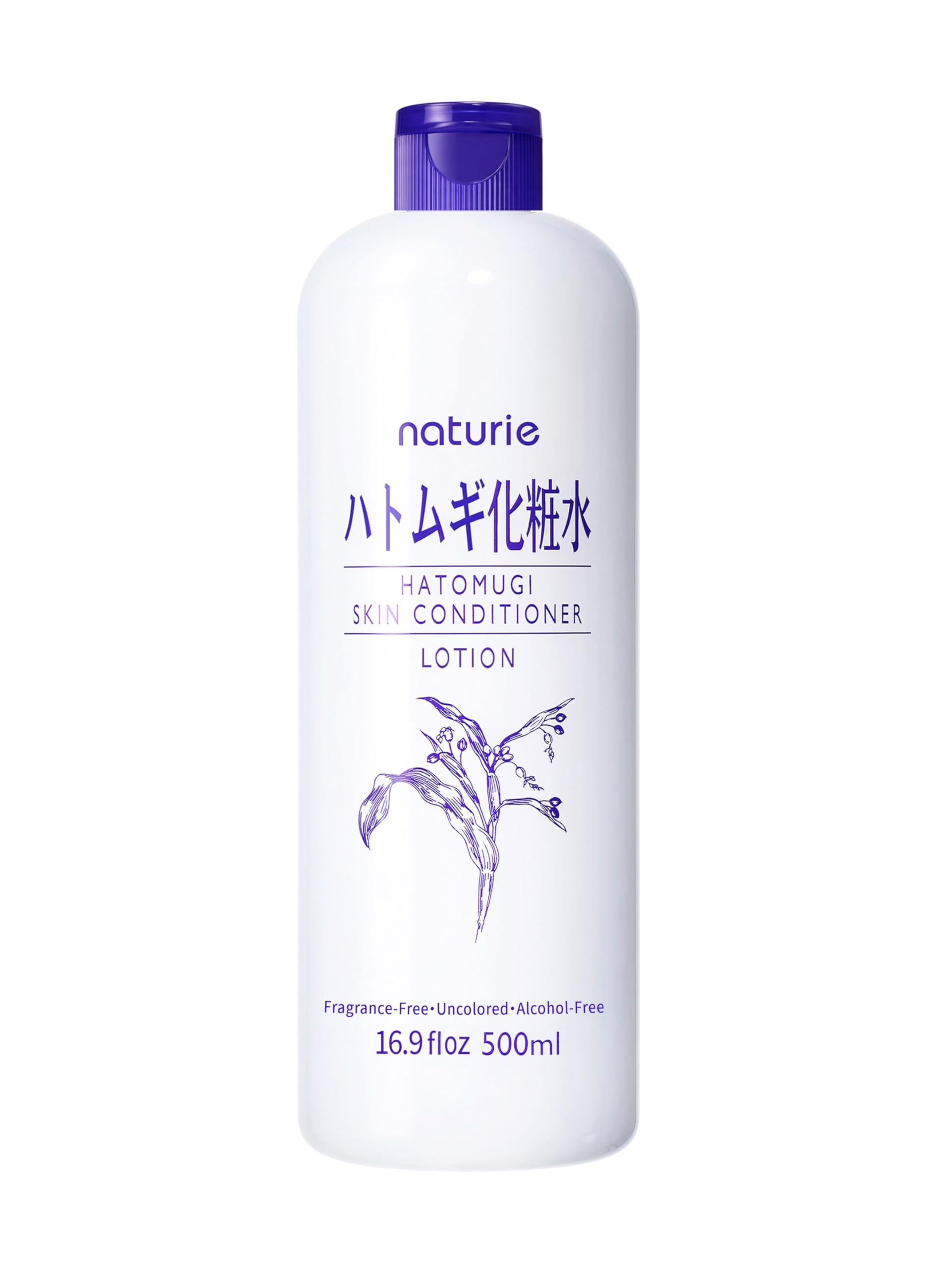 Naturie Hatomugi Skin Conditioner R 500ml – Hydrating Lotion for Face & Body | Fragrance-Free, Hypoallergenic
