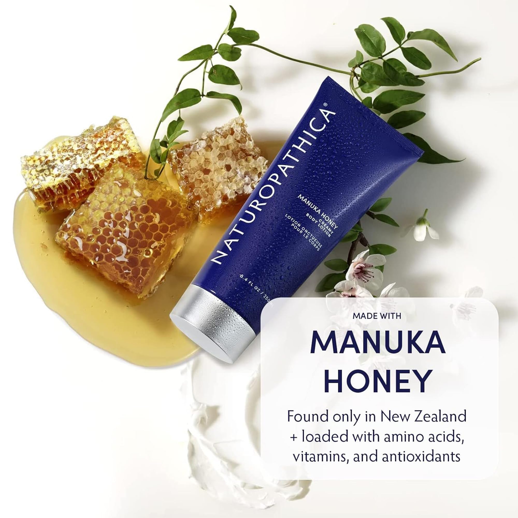 Naturopathica Manuka Honey Creamy Body Lotion – Rich, Fast-Absorbing Moisturizer (8.4 fl oz)