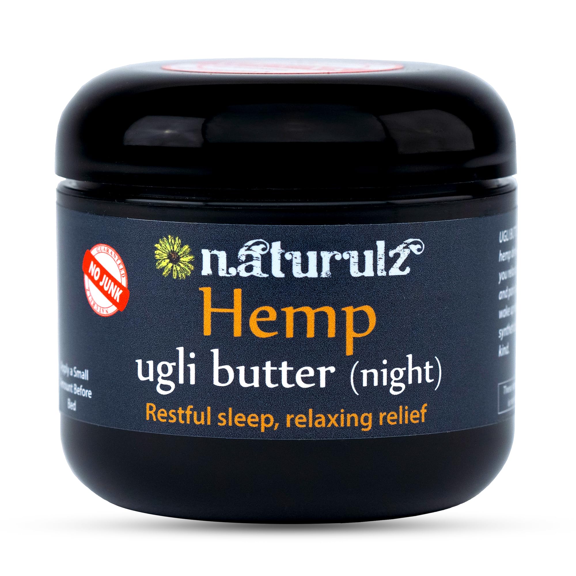 Naturulz Ugli Butter Hemp Night Cream 4oz — Calming Night Topical with Lavender, Chamomile & Passionflower (Melatonin-Free)