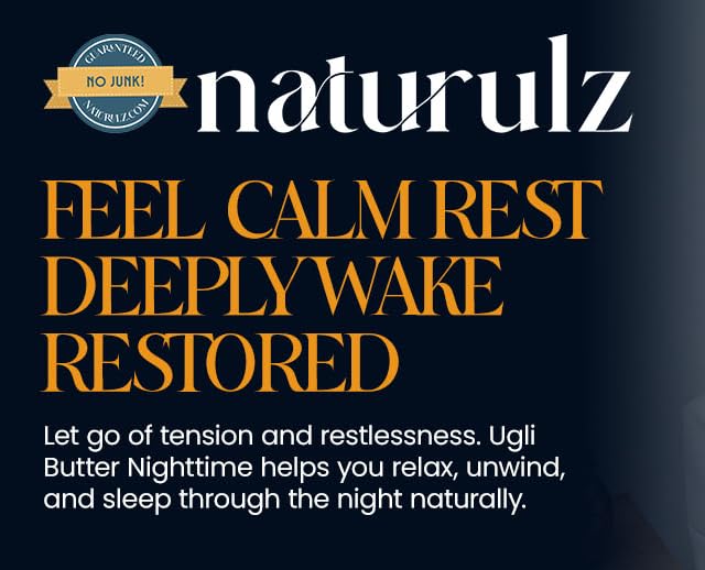 Naturulz Ugli Butter Hemp Night Cream 4oz — Calming Night Topical with Lavender, Chamomile & Passionflower (Melatonin-Free)