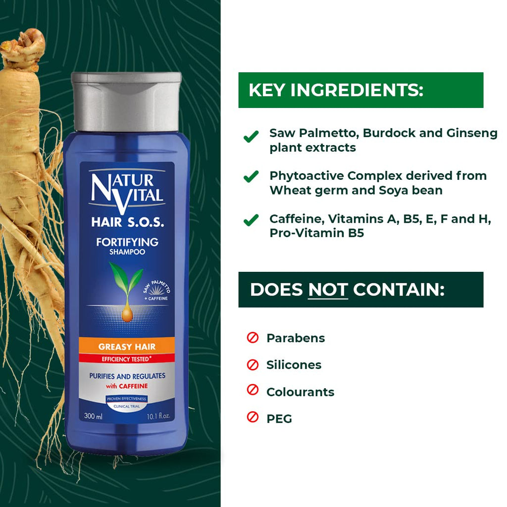 NaturVital Hair SOS Revitalizing Shampoo for Greasy Hair – Cruelty-Free