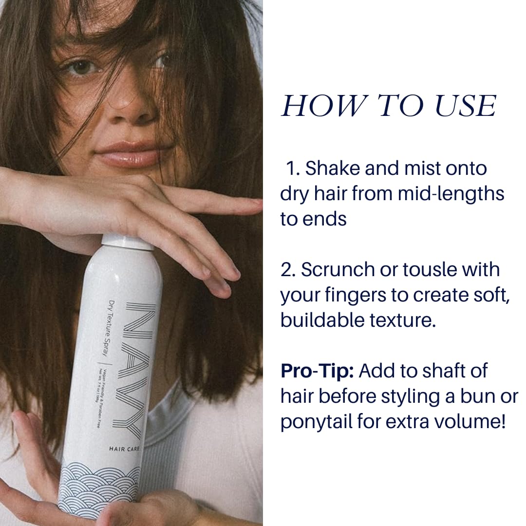 NAVY HAIR CARE Dry Texture Spray — Volumizing & Lightweight (7 oz x 2)