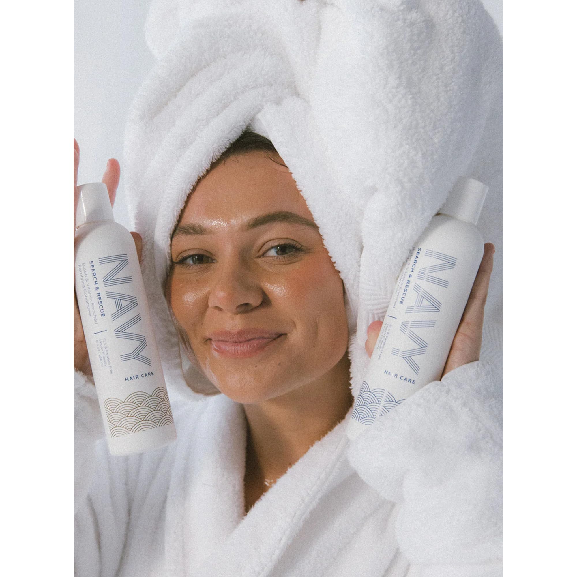 NAVY Hair Care Search and Rescue Shampoo & Conditioner Set – Biotin & Rosemary for Hair Growth | All Hair Types | SLS & Paraben Free | 8 oz (Set of 2)