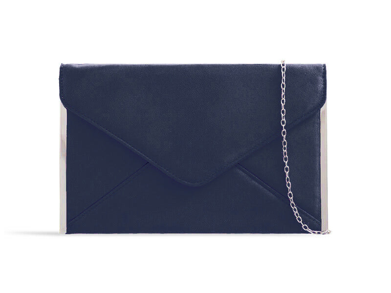 Caprilite Ladies Navy Blue Velvet Clutch Bag Handbag for Ascot Derby Races