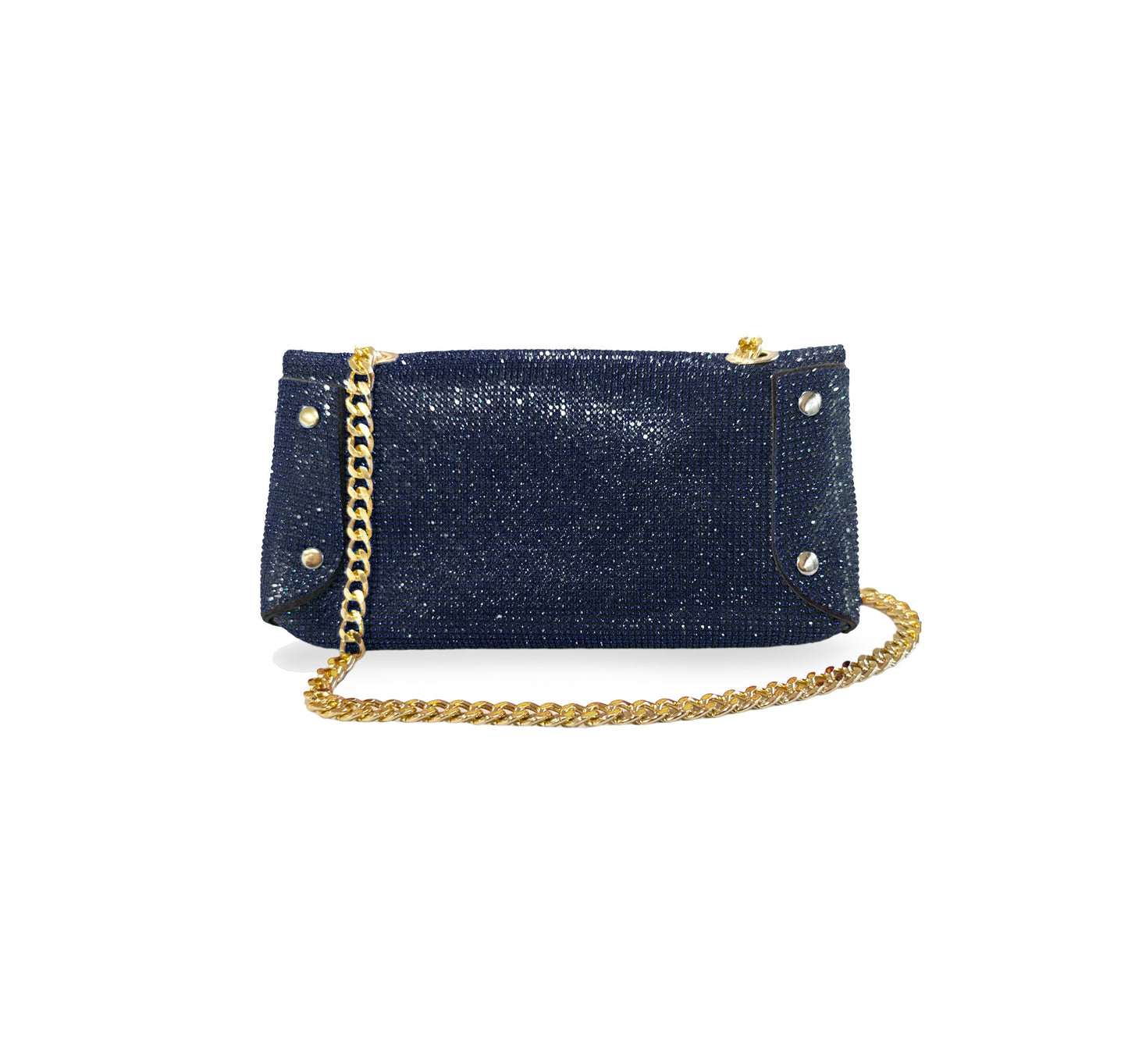 Caprilite Small Crossbody Bag Sparkly Crystal Clutch Fold Handbag Navy