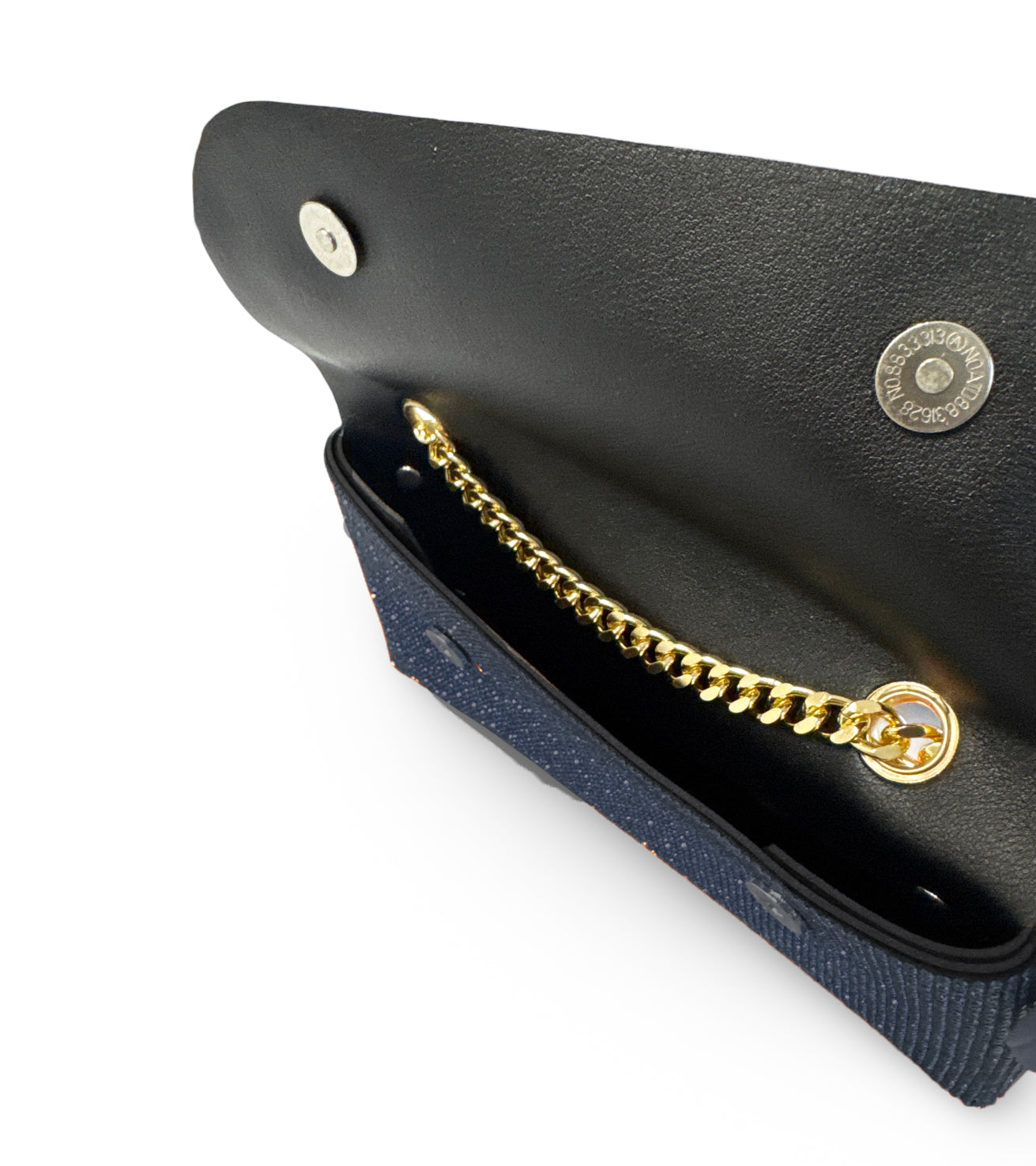 Caprilite Small Crossbody Bag Sparkly Crystal Clutch Fold Handbag Navy
