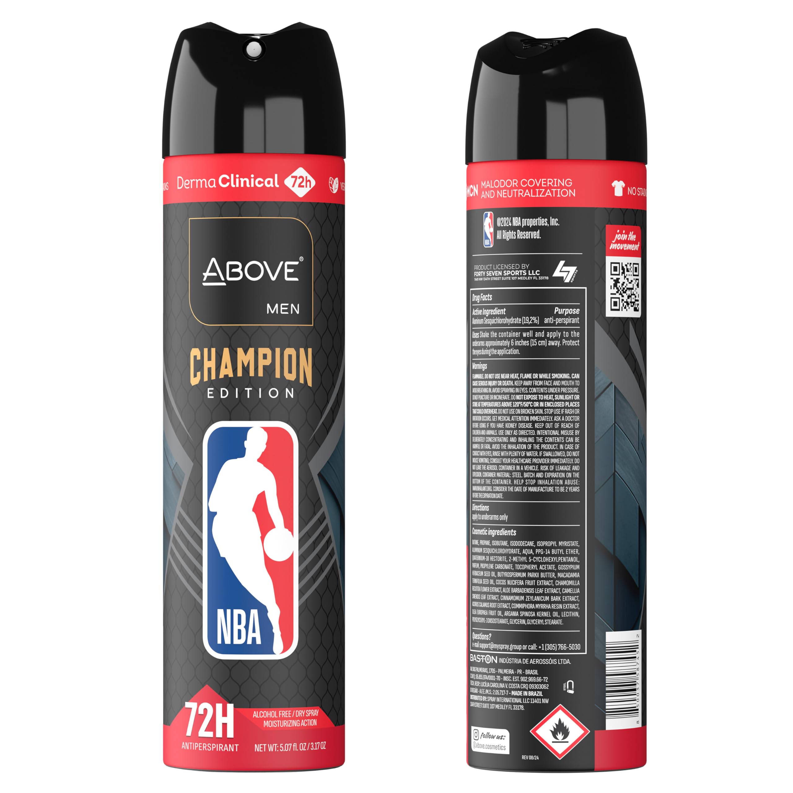 NBA Above Portland Trail Blazers Deodorant Gift Set – 4 Scents, 72h Protection, Dry Spray
