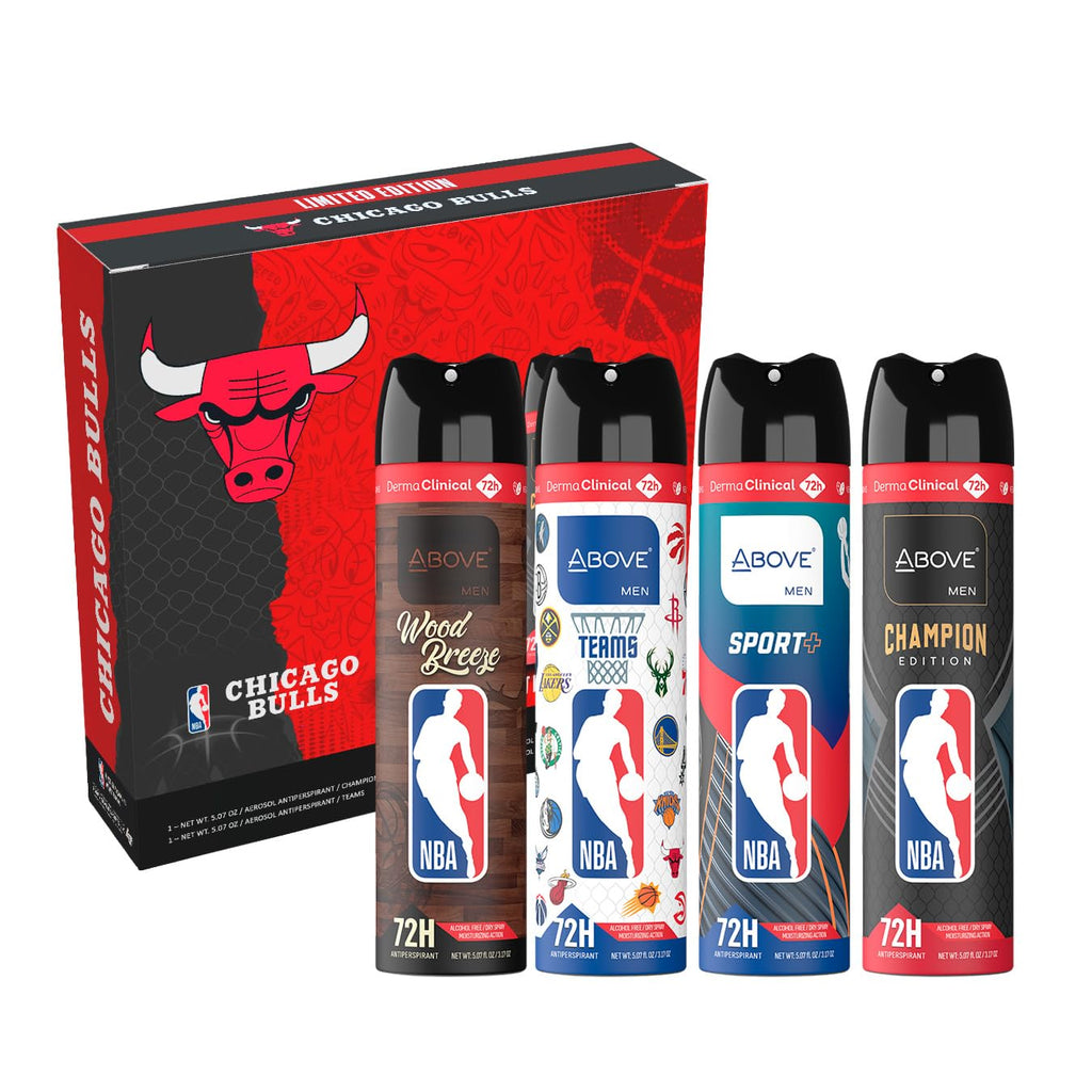 Chicago Bulls Deodorant Gift Set | NBA 4-Scent Antiperspirant Bundle (72h Protection)