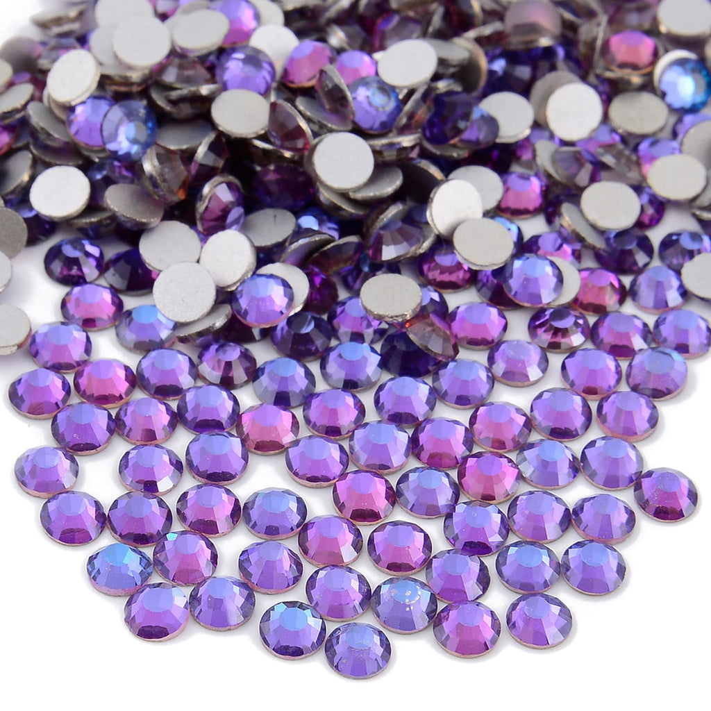 NCB 1500pcs Purple Velvet SS20 Flat-Back Glass Rhinestones for Nails & DIY