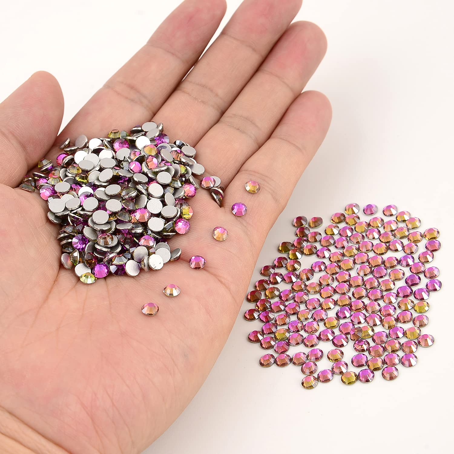 NCB Nancybeads 1500pcs Golden Rose Flat-Back Glass Rhinestones ss20 5mm