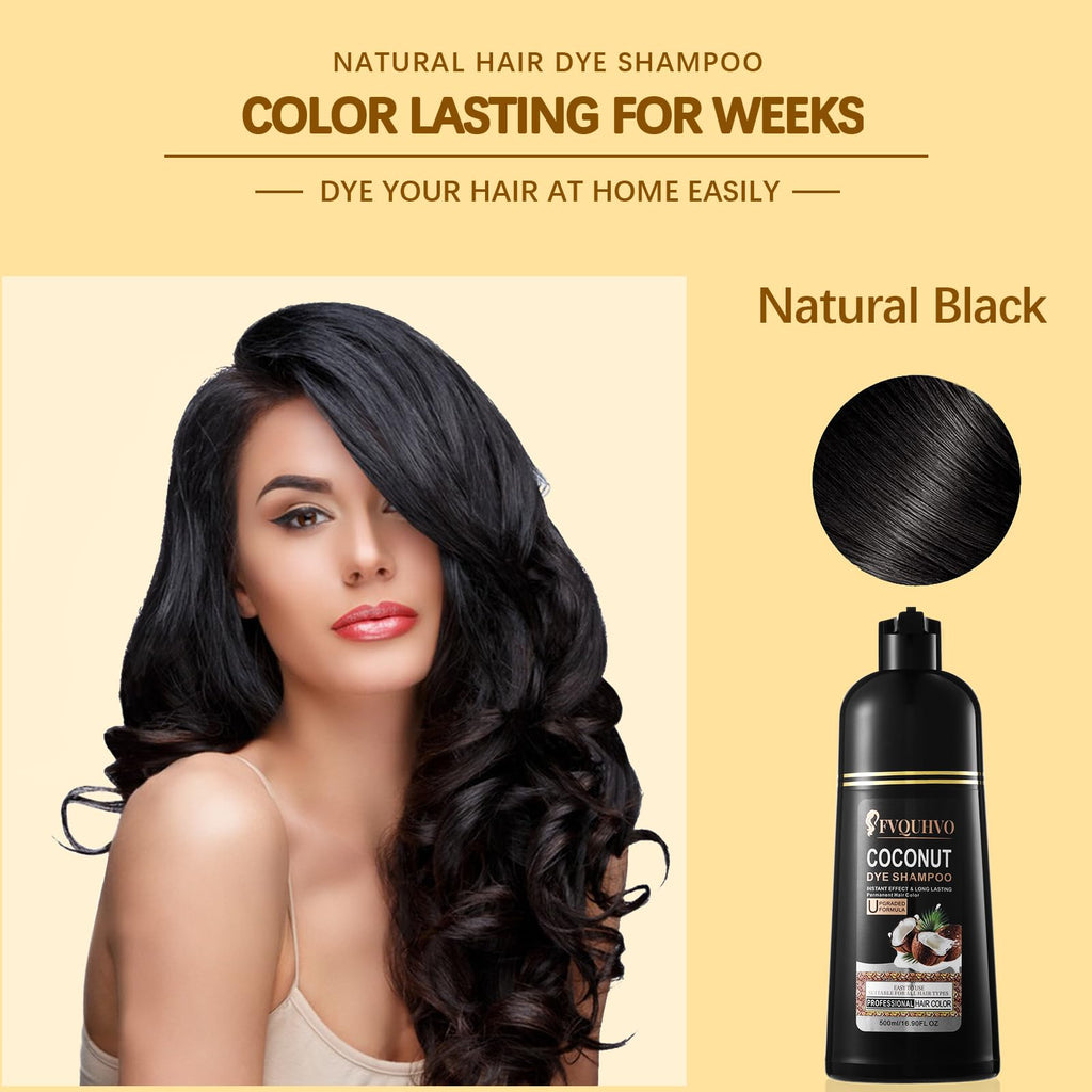 NCEPROHR Coconut Dye Shampoo – 3-in-1 Color for Brown Hair