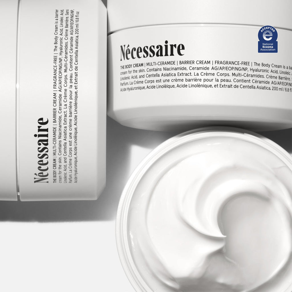 Nécessaire The Body Cream – Fragrance-Free Barrier Repair Moisturizer with Niacinamide, Ceramides & Hyaluronic Acid – 6.8 oz