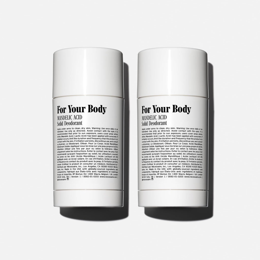 Nécessaire Fragrance-Free Deodorant | Aluminum-Free, Mandelic Acid, Extra Strength (2x75 g)
