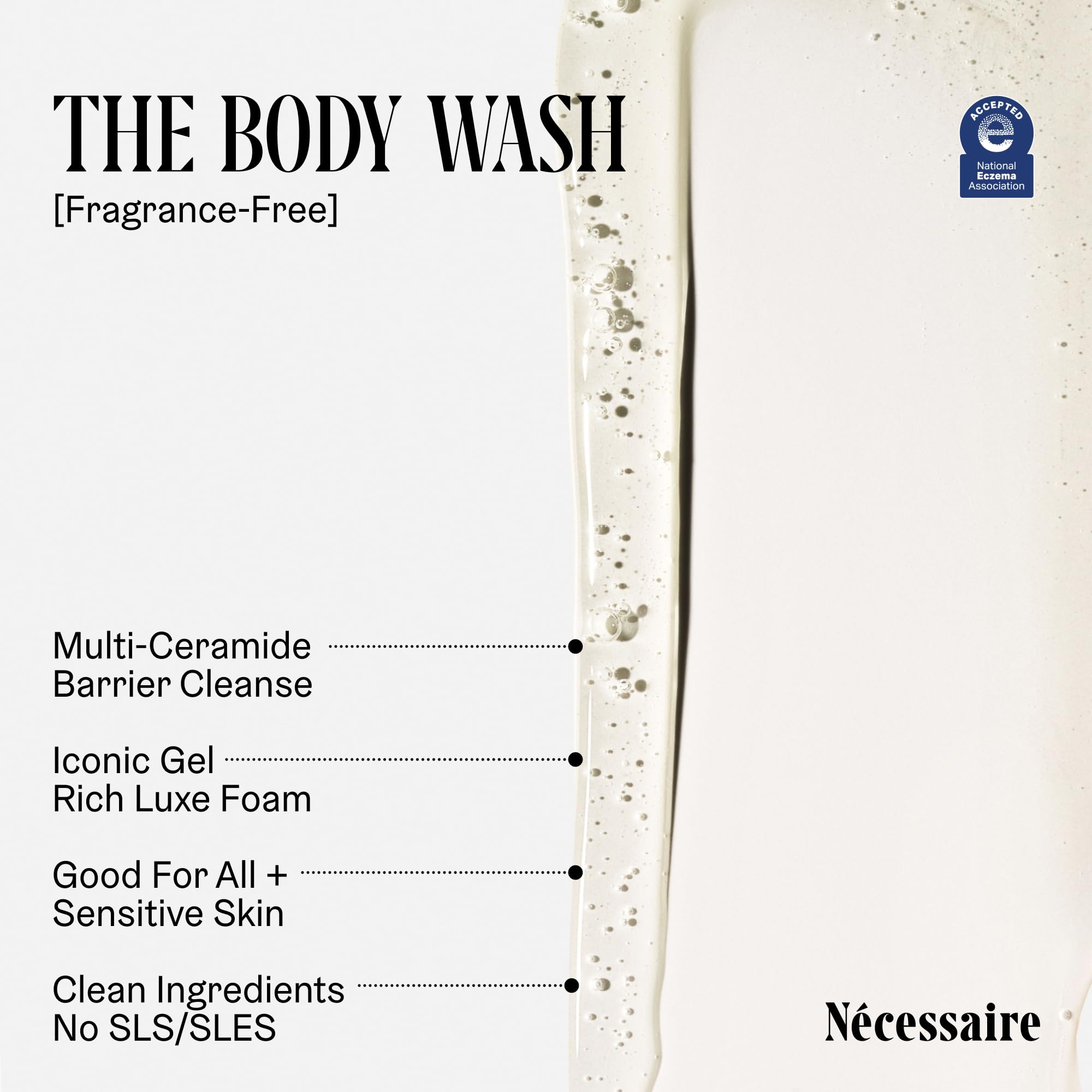 Nécessaire Fragrance-Free Body Wash with Niacinamide | Multi-Oil Shower Gel, 500ml