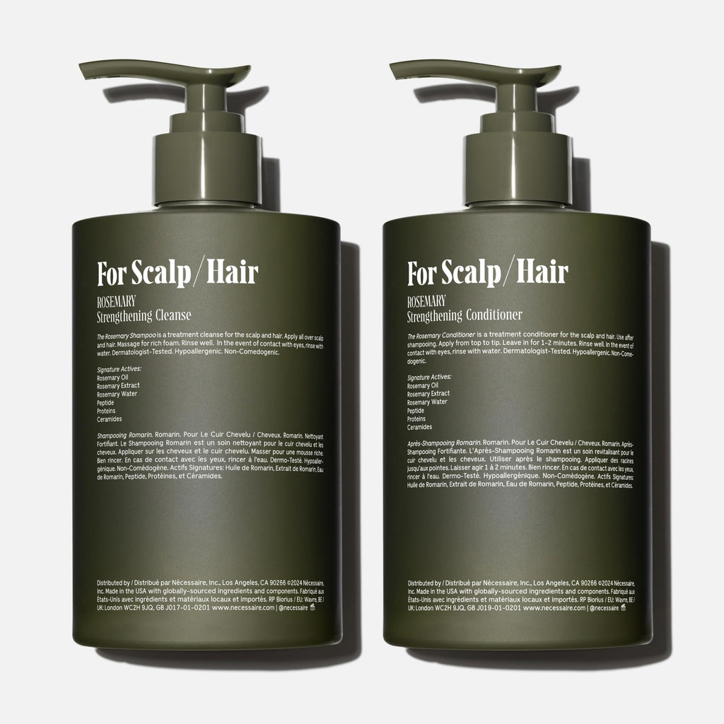 Nécessaire Rosemary Hair Duo – Strengthening Shampoo & Conditioner for Thinning Hair | Sulfate-Free, Color-Safe 500 ml