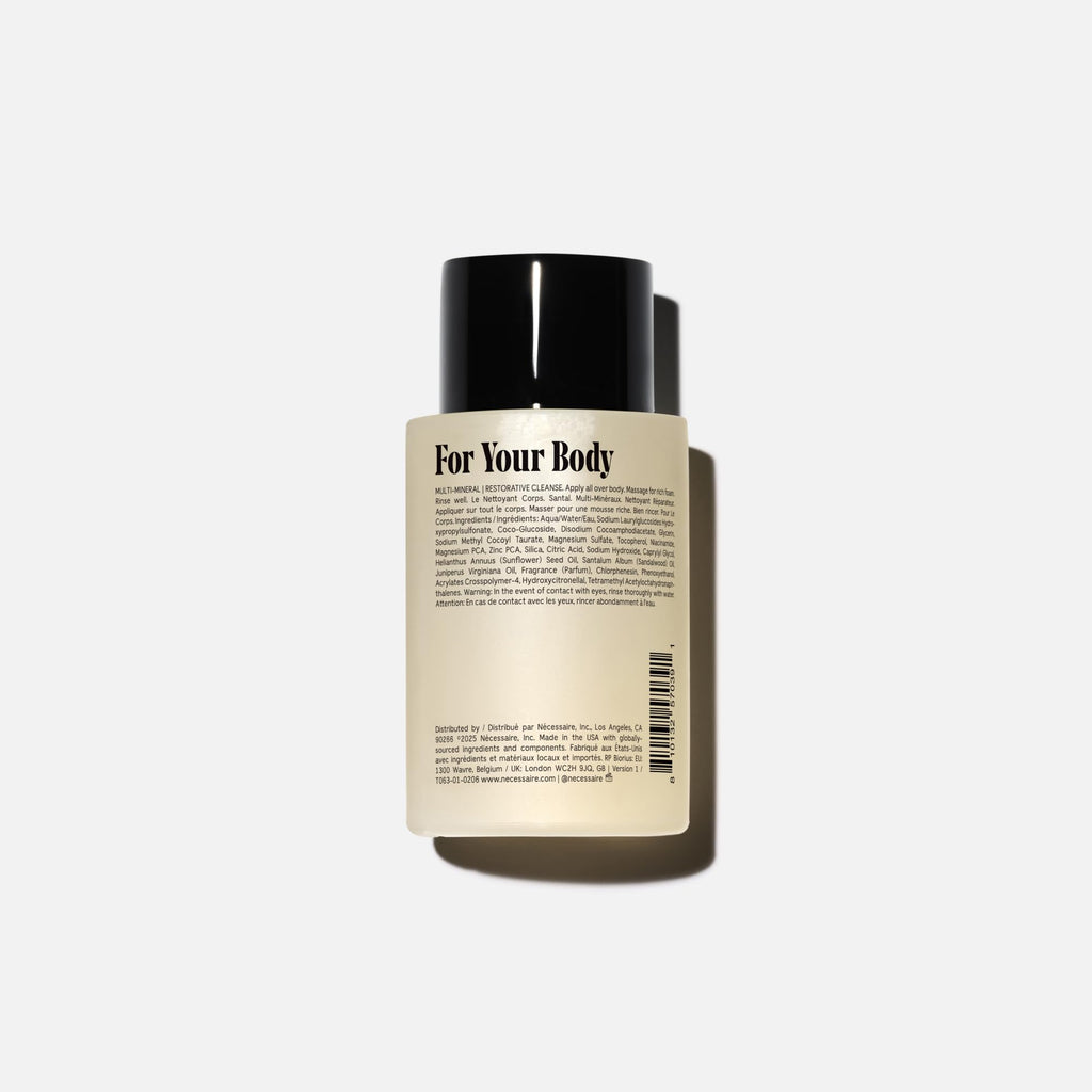 Nécessaire The Body Wash Santal – Natural Shower Gel with Epsom Salt & Minerals (3.4 oz)