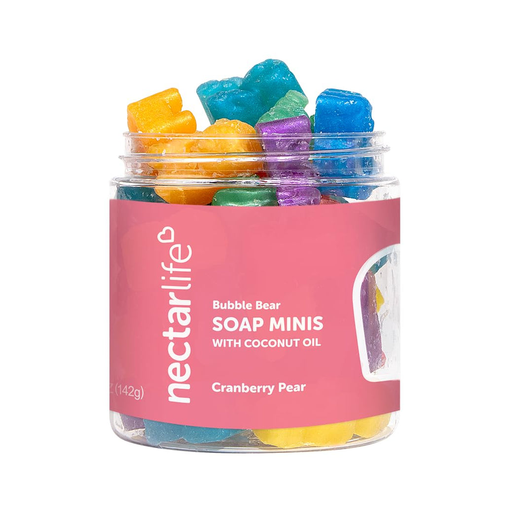 Nectar Bath Treats Bear Shape Kids Soap – Mini Bubble Soaps, Handmade in USA