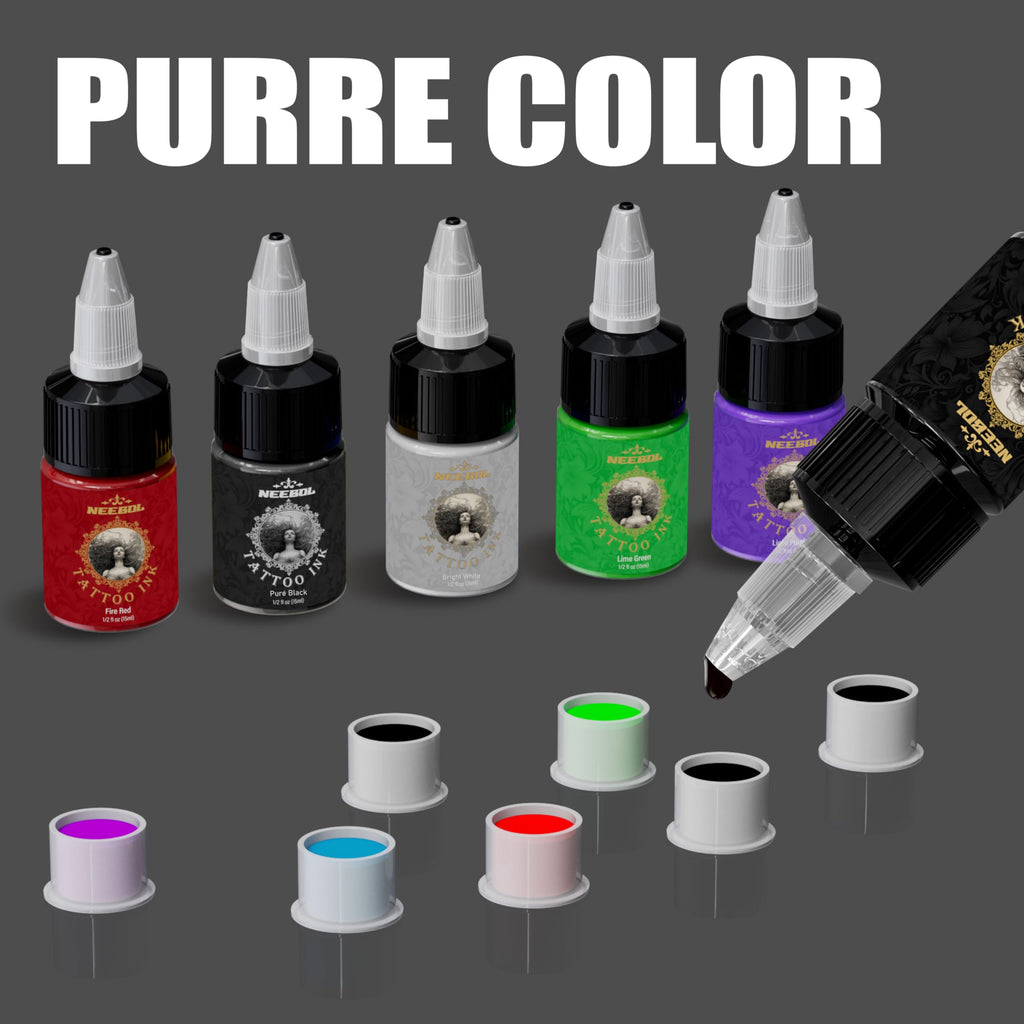 Neebol 21 Colors Tattoo Ink Set – 15ml Bottles for Outlining & Shading