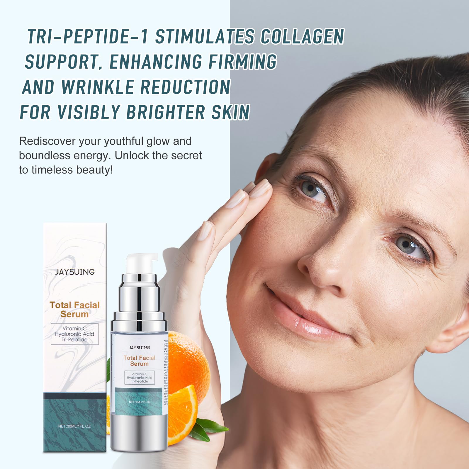 NEIOM Vitamin C Serum with Hyaluronic Acid & Tri-Peptide - Anti-Aging Hydration & Dark Spot Corrector, 1 fl oz