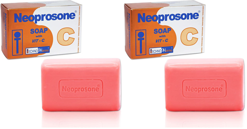 Neoprosone Skin Brightening Soap – Exfoliating Cleansing Bar with Vitamin C & Castor Oil (Pack of 2, 7oz/200g)