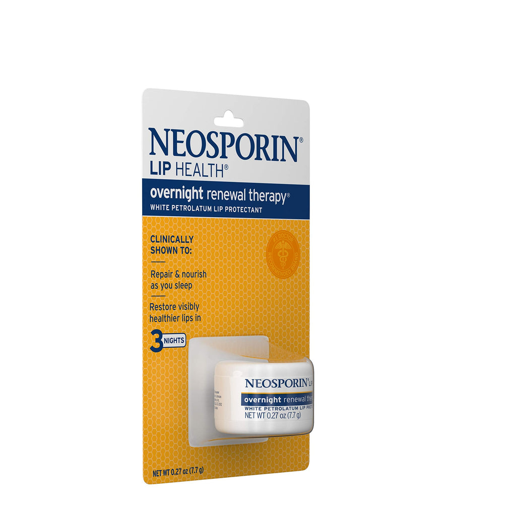 Neosporin Lip Health Overnight Renewal Therapy – 5 Count | Lip Care for Nighttime Hydration