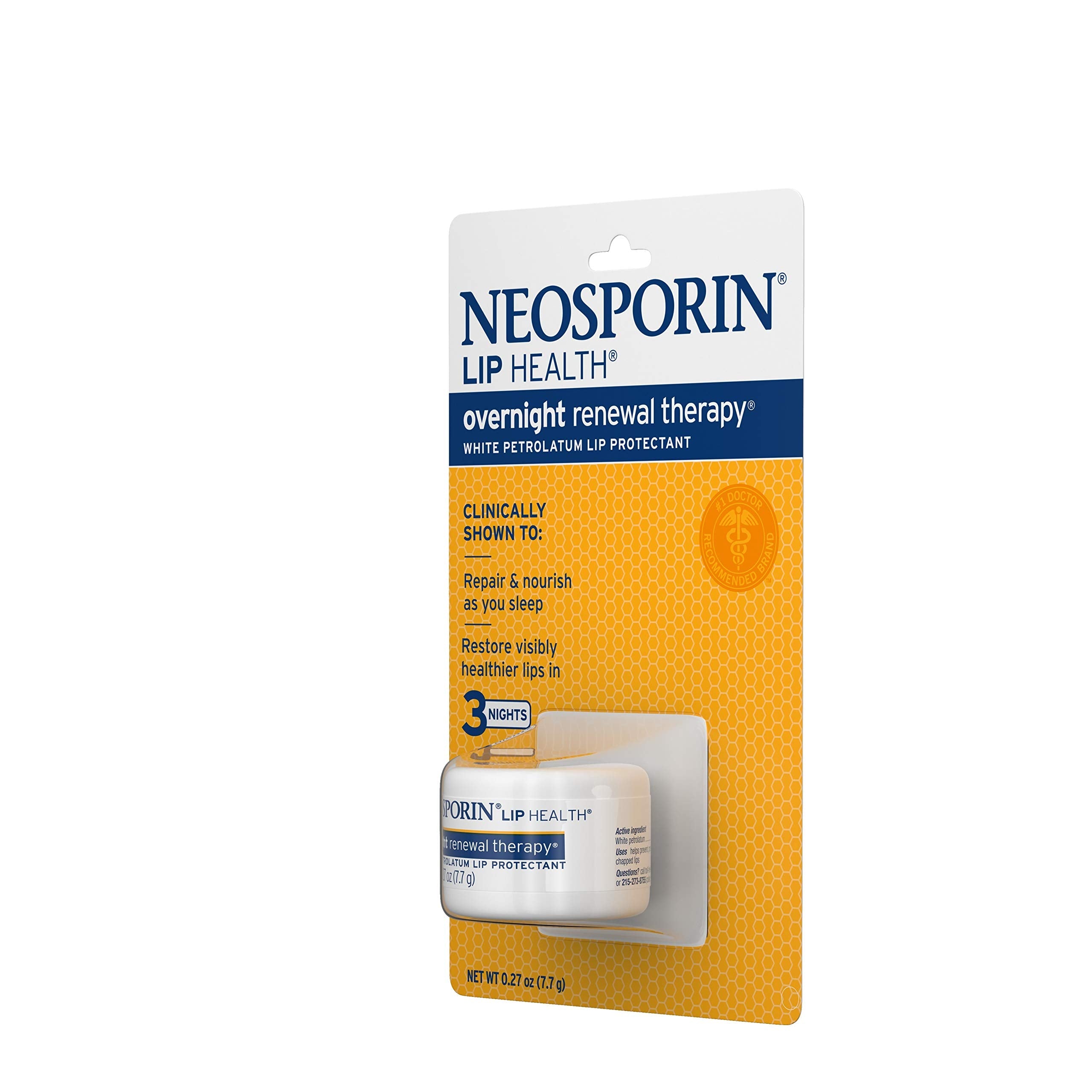 Neosporin Lip Health Overnight Renewal Therapy – 5 Count | Lip Care for Nighttime Hydration