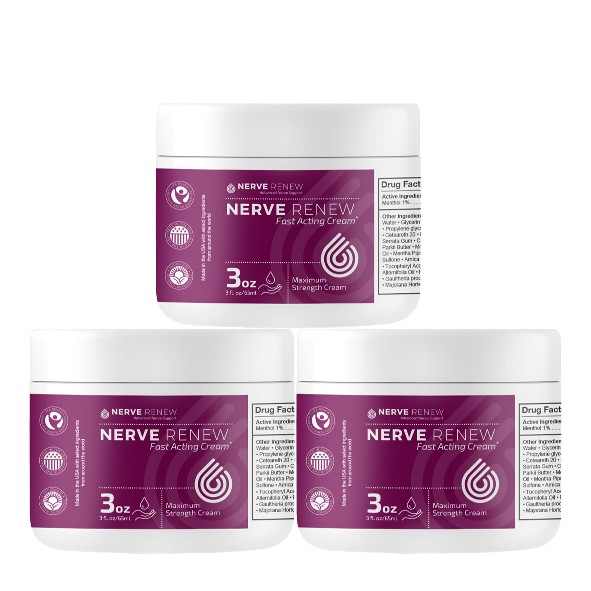 NERVE RENEW Maximum Strength Fast-Acting Nerve Cream – 3 Pack