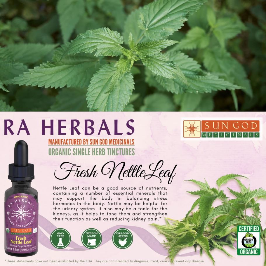 Organic Fresh Nettle Leaf Tincture - ANTIHISTAMINE, ALOPECIA, KIDNEY HEALTH, ANTI-INFLAMMATORY
